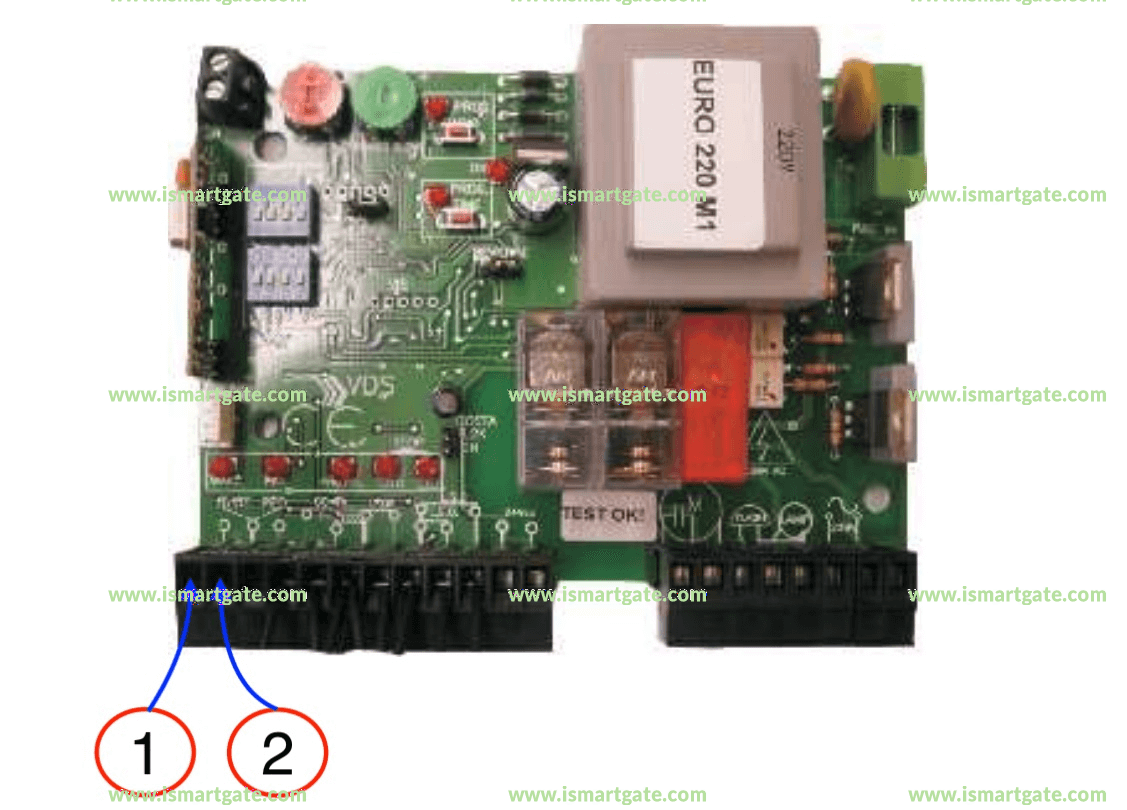 Wiring diagram for VDS EURO220M1 Control Board